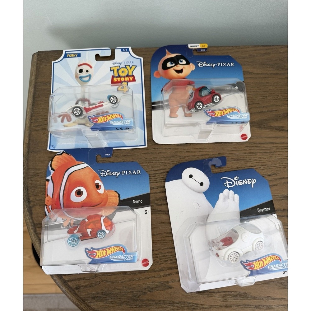 Hot Wheels Disney Pixar‎ Character Cars Lot Nemo Baymax Forky Jack Jack TS4!